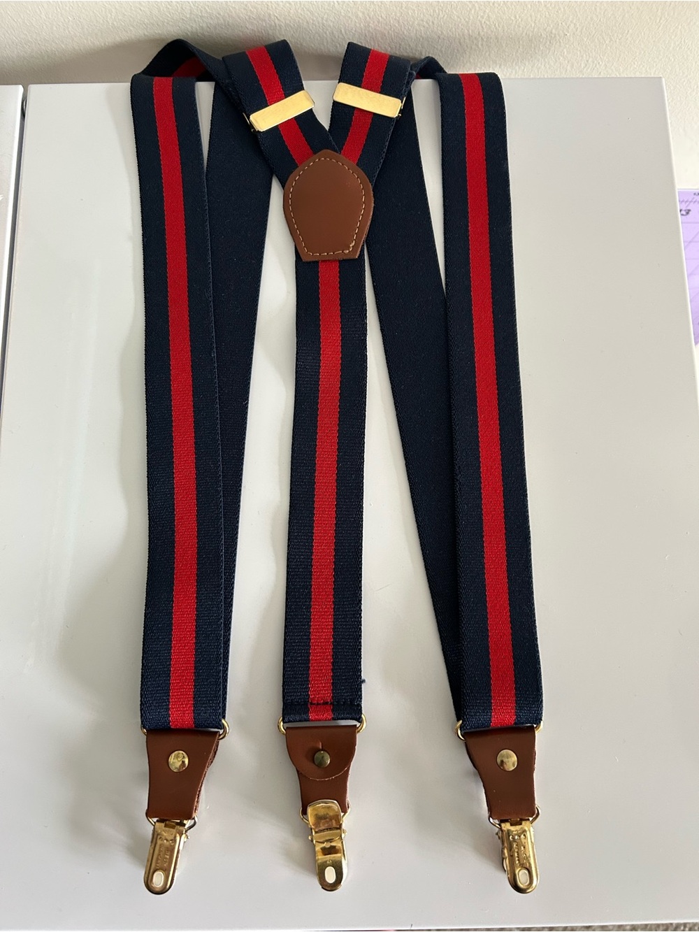 CAS Germany Vintage Striped Suspenders Clip on Style Made in West Germany